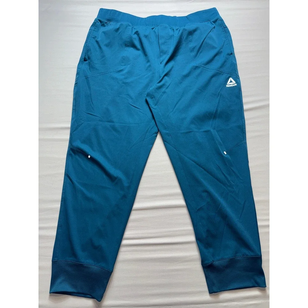 Reebok Mens 3XL Teal Blue Athletic Jogger Pants Training‎ Running REM233PA08
